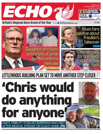 Liverpool Echo Frontpage (Before match)