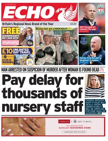 Liverpool Echo Frontpage (Before match)