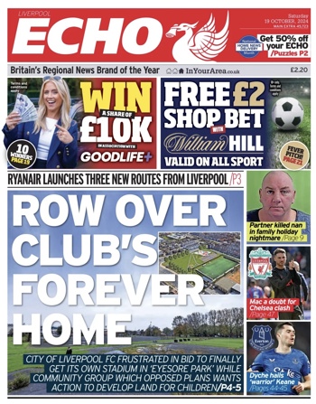 Liverpool Echo Frontpage (Before match)