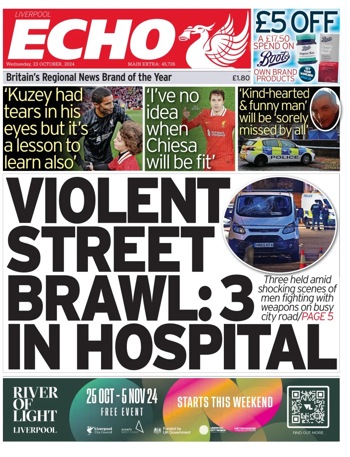 Liverpool Echo Frontpage (Before match)