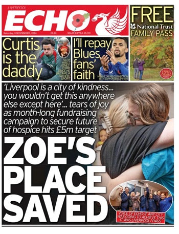 Liverpool Echo Frontpage (Before match)