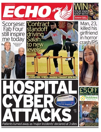 Liverpool Echo Frontpage (Before match)