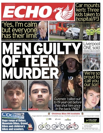 Liverpool Echo Frontpage (Before match)