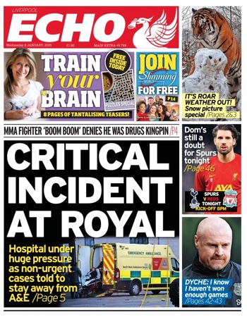 Liverpool Echo Frontpage (Before match)
