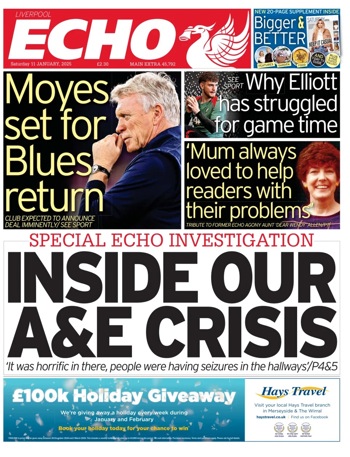 Liverpool Echo Frontpage (Before match)