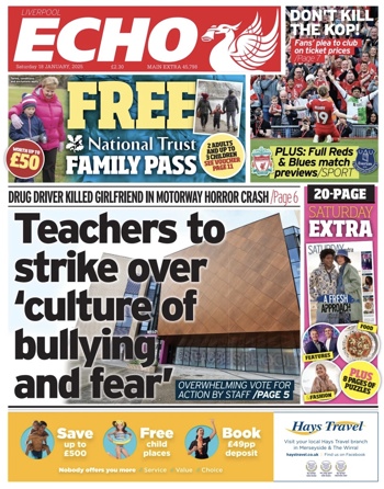 Liverpool Echo Frontpage (Before match)