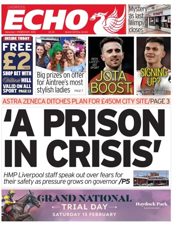 Liverpool Echo Frontpage (Before match)