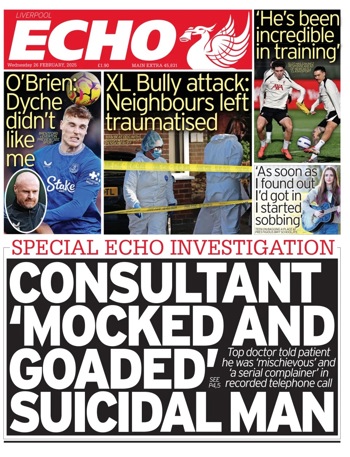 Liverpool Echo Frontpage (Before match)