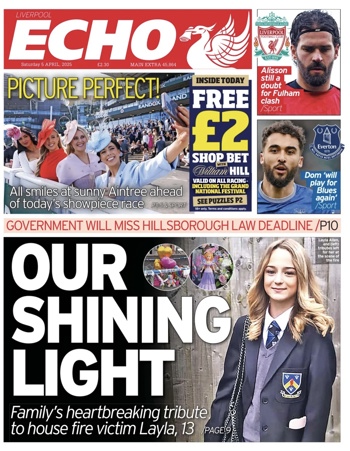 Liverpool Echo Frontpage (Before match)