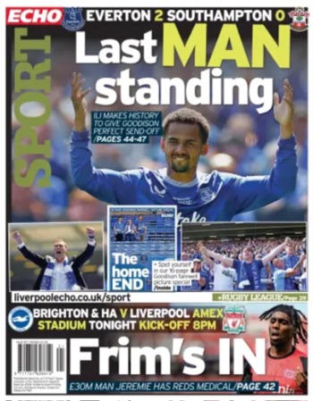 Liverpool Echo Frontpage (Before match)