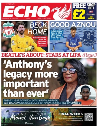 Liverpool Echo Frontpage (Before match)
