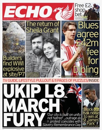 Liverpool Echo Frontpage (Before match)