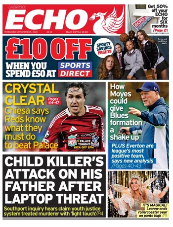 Liverpool Echo Frontpage (Before match)
