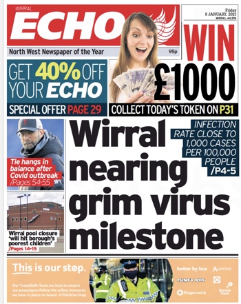 Liverpool Echo Frontpage (Before game)