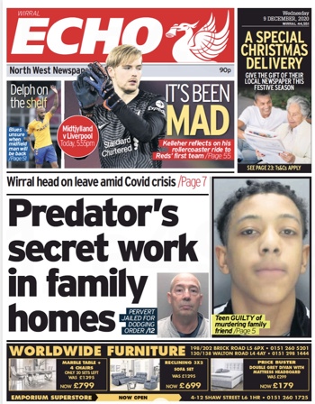 Liverpool Echo Frontpage (Before game)