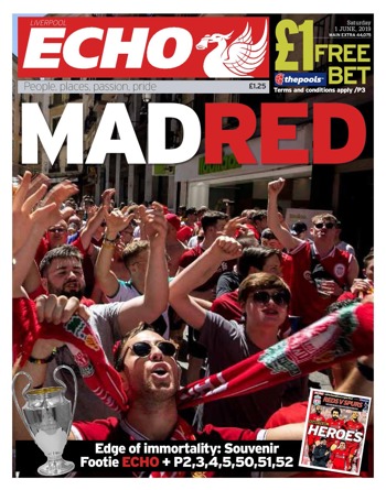 Liverpool Echo Saturday Frontpage