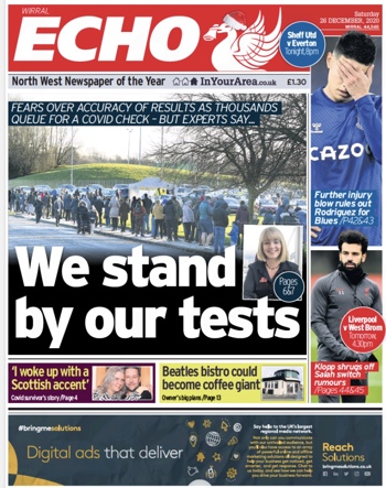Liverpool Echo Frontpage (26/12)