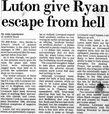 Luton Give Ryan Escape From Hell