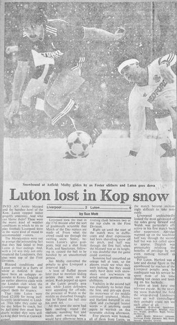 Luton Lost In Kop Snow