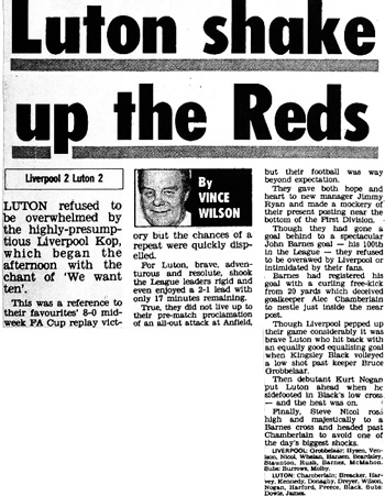 Luton Shake Up The Reds