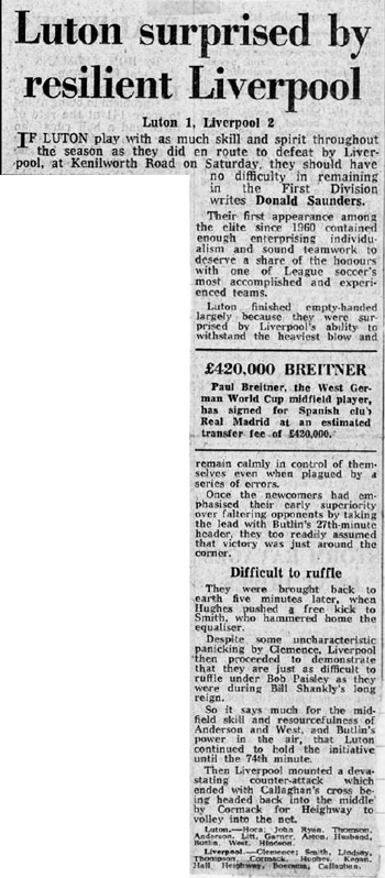 Luton Surprised By Reds