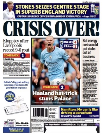 Mail On Sunday Backpage