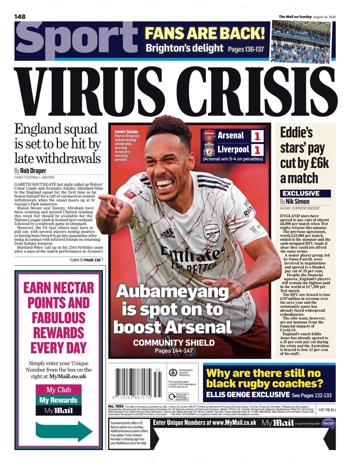 Mail on Sunday Backpage