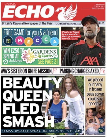 Manchester Evening News Frontpage