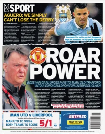 Manchester Evening News Backpage (Before match)