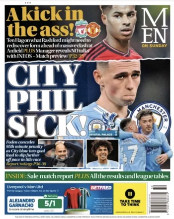 Manchester Evening News Backpage (Before match)