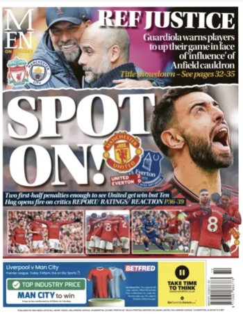 Manchester Evening News Backpage (Before match)