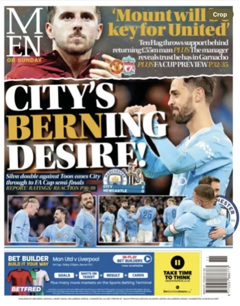 Manchester Evening News Backpage (Before match)