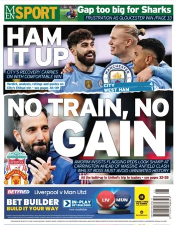 Manchester Evening News Backpage (Before match)