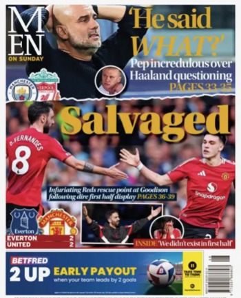 Manchester Evening News Backpage (Before match)