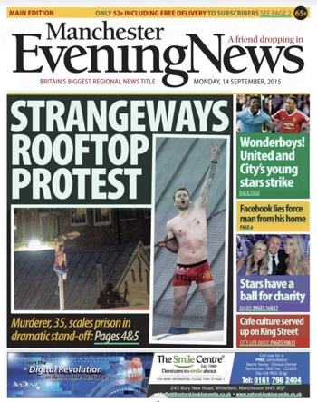 Manchester Evening News Frontpage