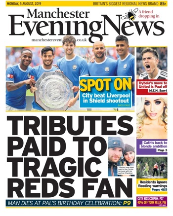 Manchester Evening News Frontpage