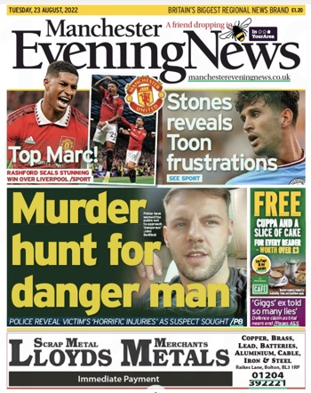Manchester Evening News Frontpage
