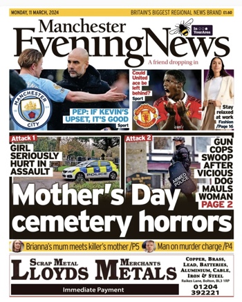 Manchester Evening News Frontpage