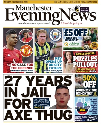 Manchester Evening News Frontpage