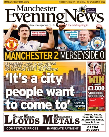 Manchester Evening News Frontpage