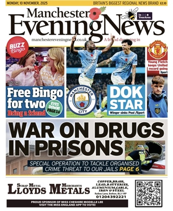 Manchester Evening News Frontpage