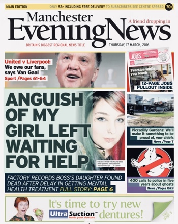 Manchester Evening News Frontpage (Before match)