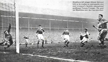 Press photo from Blackburn - Liverpool on 1 March 1958