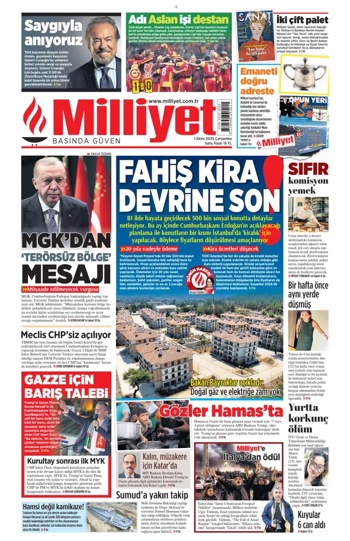 Milliyet Frontpage