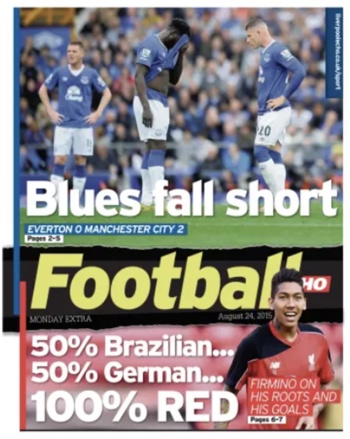 Monday Football Echo Frontpage
