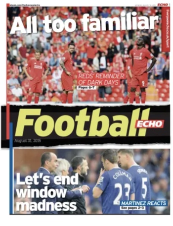 Monday Football Echo Frontpage