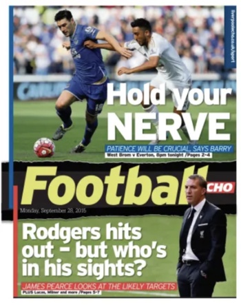 Monday Football Echo Frontpage
