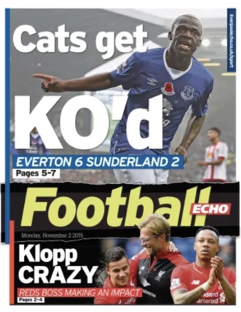 Monday Football Echo Frontpage