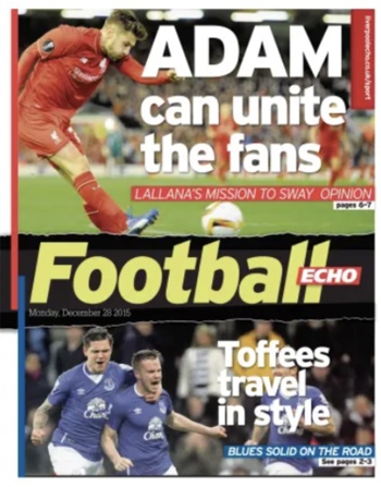 Monday Football Echo Frontpage