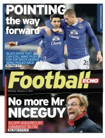 Monday Football Echo Frontpage